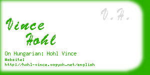 vince hohl business card